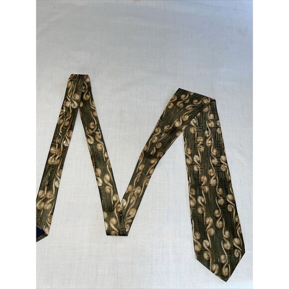 Structure Men’s Dress Tie Size 55” Green Geometric Silk Business Formal - Picture 3 of 12